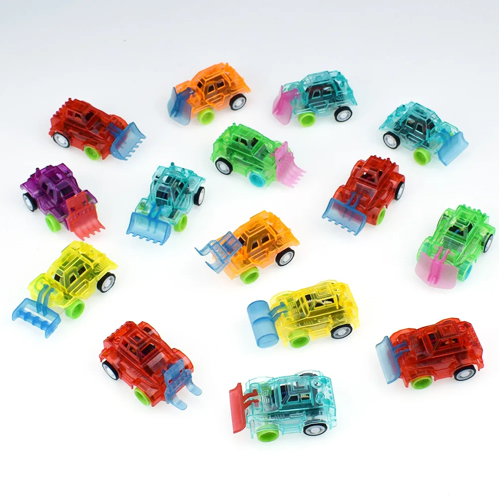 1Pc Mini Transparent Pull Colorful Back Engineer Car Vehicle Model Kids Toy 2