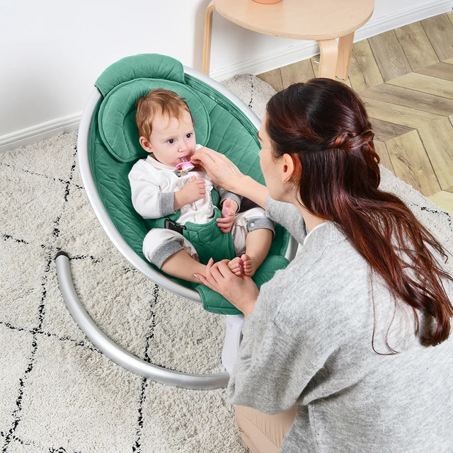 Hot Mom Mecedora eléctrica de algodón mejorada para bebé, columpio  automático con Bluetooth, altavoz de música con inserción de mecedora para  bebé