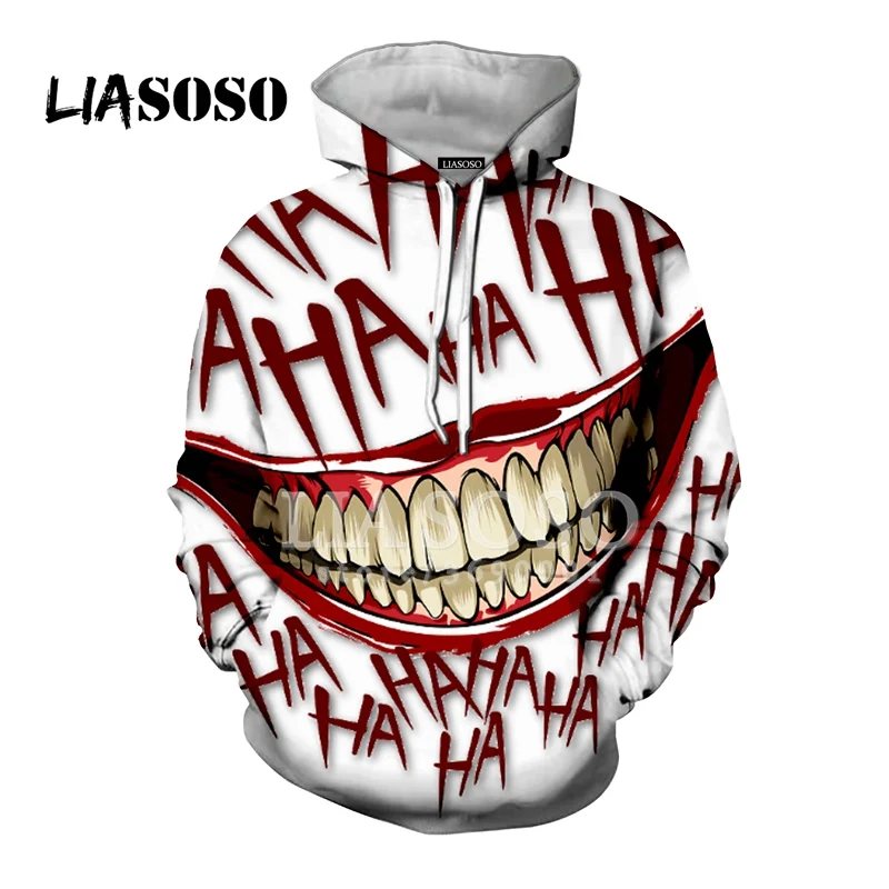 LIASOSO 3D принт для женщин и мужчин Джек Джокер покер Venom Haha толстовки с капюшоном повседневные топы уличная одежда X2695