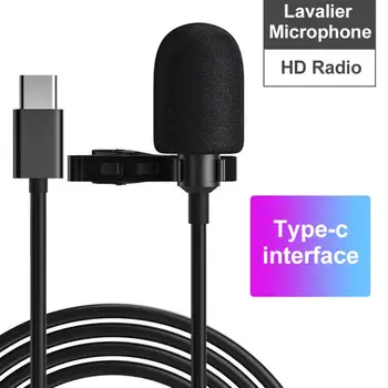 

Mini Multifunctional Lavalier Microphone K Song Live Micro Video Voice Microphone 3.5MM Type-c Interface for Phone for Laptop