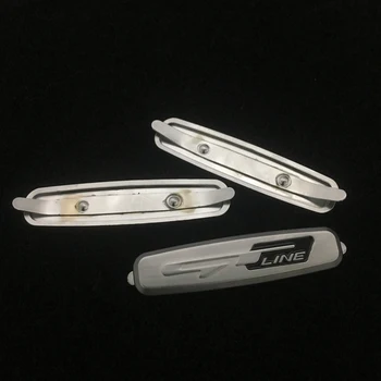 

4PCS Metal Car Seat Stickers For Kia Stinger Optima Rio Forte K5 Peugeot 206 GT Line Interior Sticker Auto Tuning Accessories