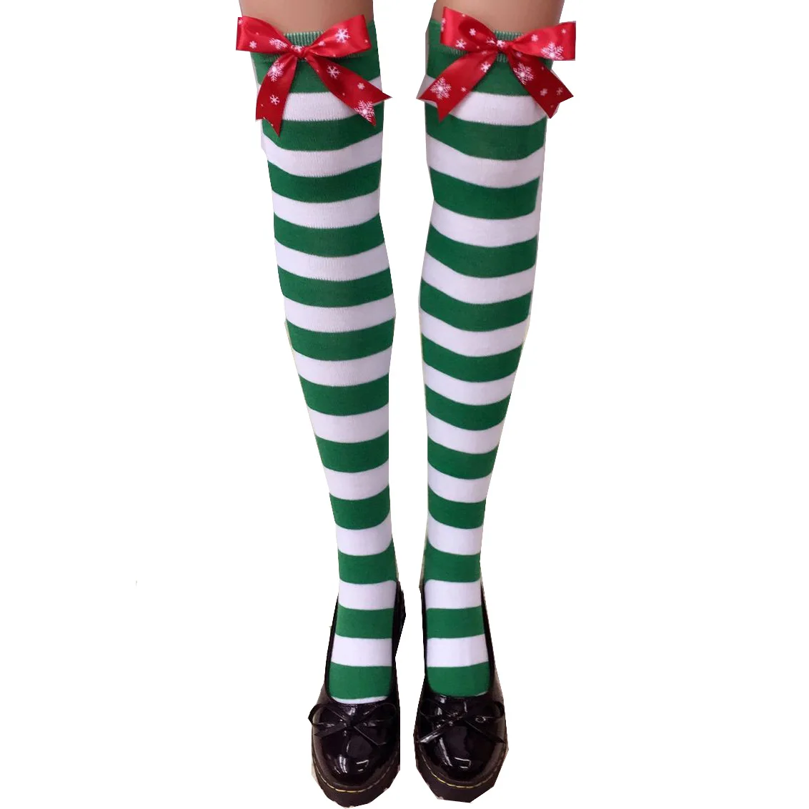 

Thick sexy Christmas products cotton socks Adult bow Christmas stockings stockings Long Stockings Christmas knee socks