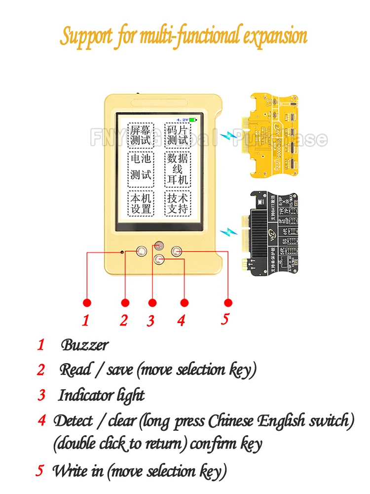 LCD vibrator reading detector WL V6 For iphone 7 7P 8 8P XR XS Max Photosensitive chip read-write battery vibration repair tools