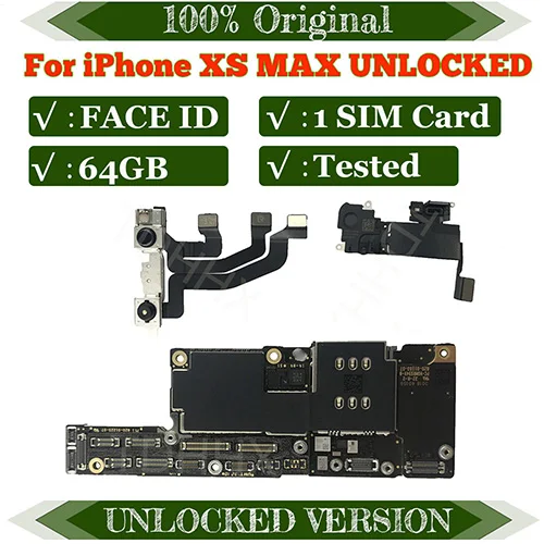 64GB 1 Card Оригинальная материнская плата для iphone XS MAX, Бесплатный iCloud для iphone xs MAX, материнская плата с системой IOS, логическая плата FACE ID - Цвет: 64GB 1 Card