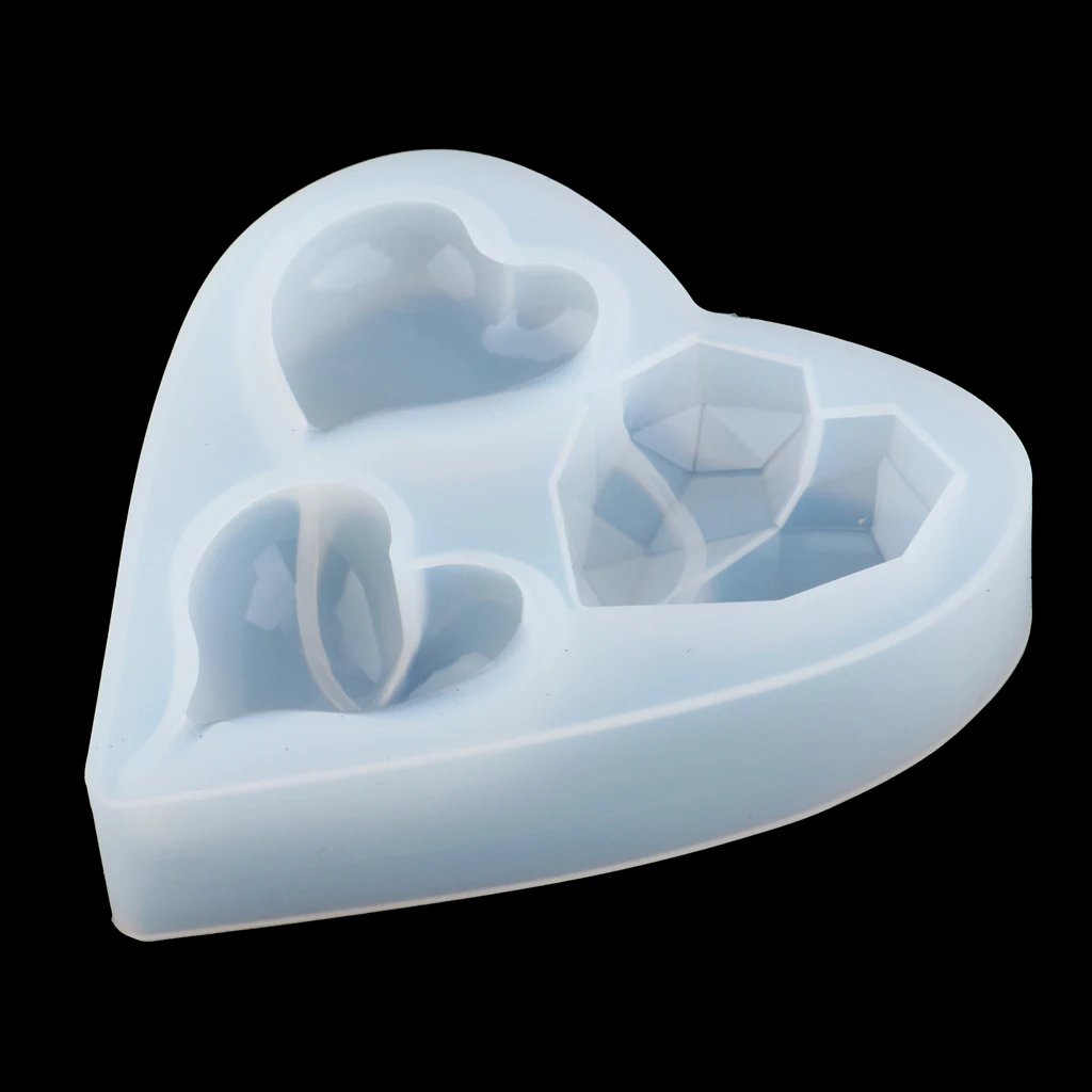 Heart Silicone Ornaments Mold Resin Casting Mold Jewelry Making Mould Tools