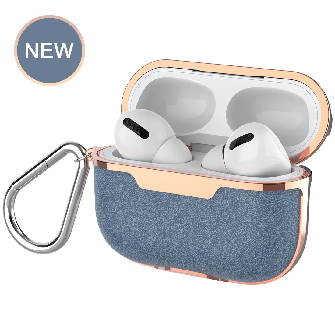 Для Airpods Pro Роскошный чехол из искусственной кожи TPU покрытие жесткий PC наушники чехол противоударный защитный чехол для Air Pods Pro Чехол - Цвет: Blue