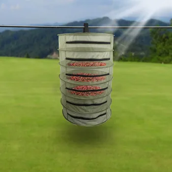 

4/6 Layers Folding Drying Rack Hanging Basket Herb Dry Net Opening Shape Dryer Bag Mesh For Herbs Flowers Buds Plants