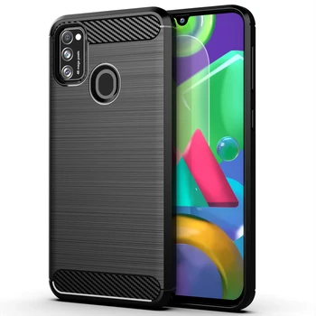 

Cover for Samsung Galaxy M21, black color, carbon series from caseport
