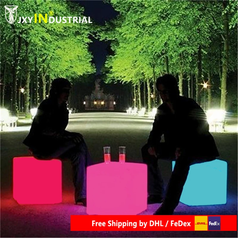 NEW!50CM100% unbreakable led Furniture chair/table Magic Dic Remote controll square cube luminous light for variety of occasions
