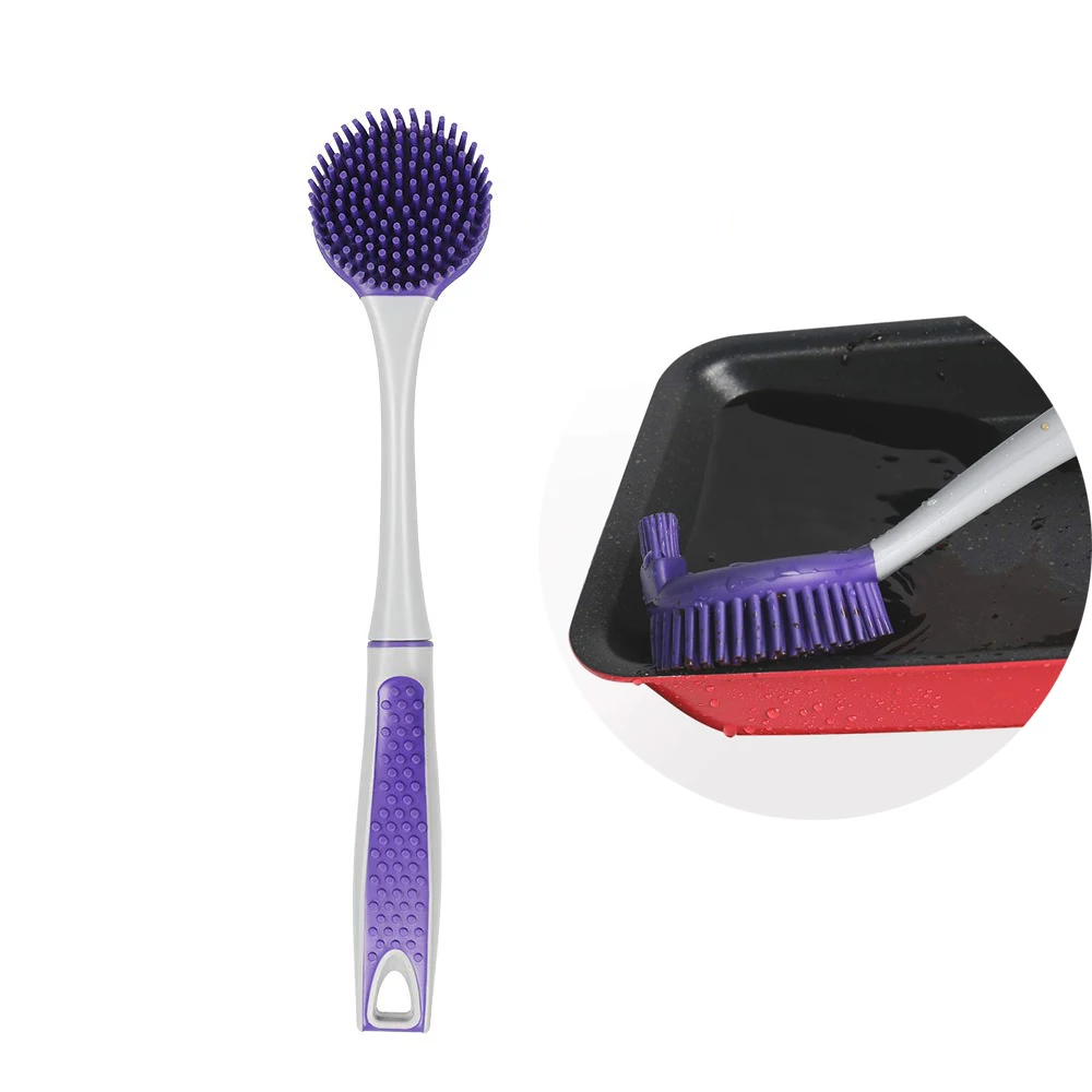 Scrub-Brush Pans-Dish Kitchen Bathroom-Cleaning Tpr-Handle Comfortable with Non-Slip