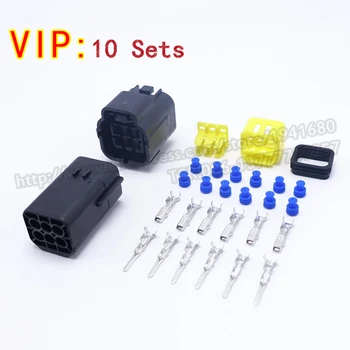 

10 Sets Connector Plugs Kits Male Female Auto Connector 6 Pins Way Car Part New Best Price