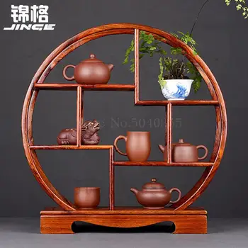 

Solid wood rosewood shelf Purple teapot crafts mahogany display stand Modern antique multi-storey