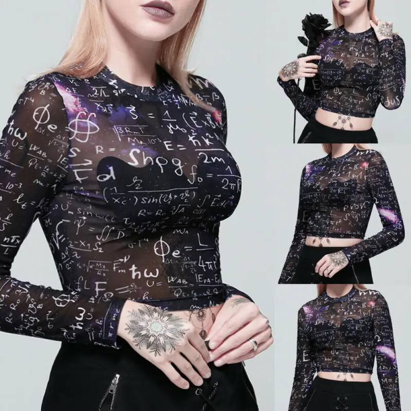 Женская сексуальная перспективная рубашка сетчатая Повседневная футболка с