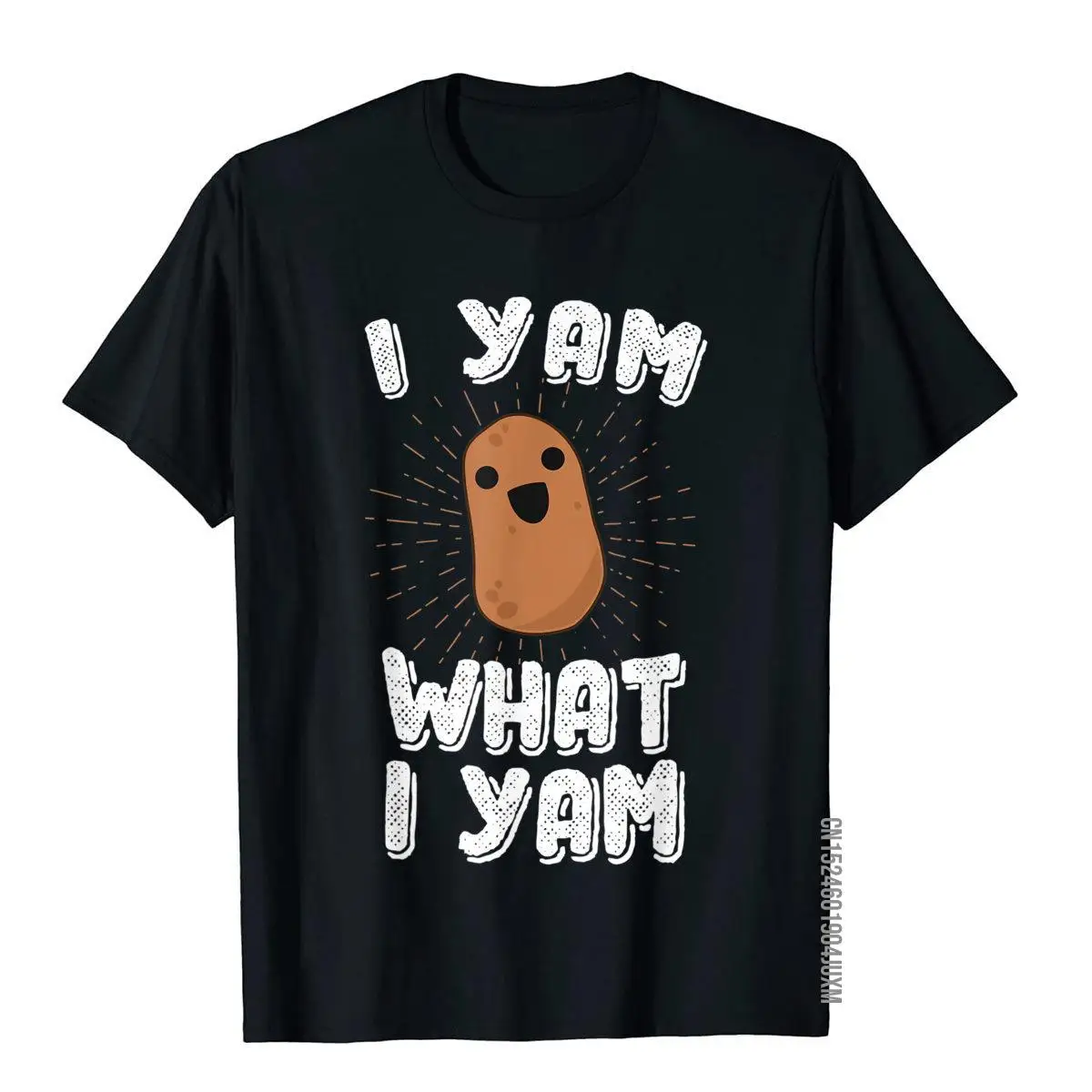 I Yam What I Yam Funny Potato T-Shirt Pun Thanksgiving T-Shirt__97A1908black