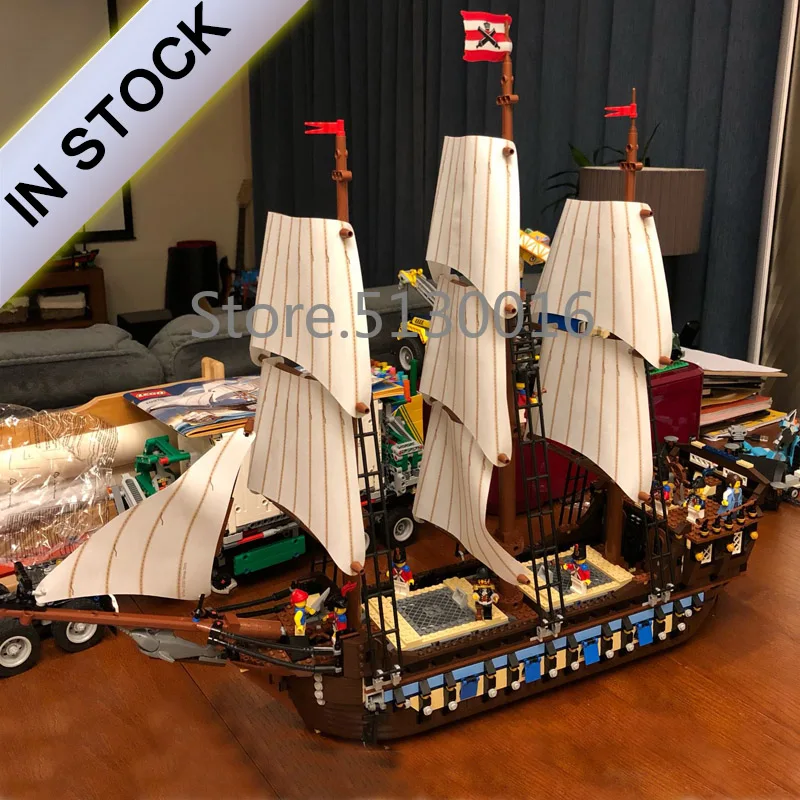 

22001 In Stock Ideas The Imperial Flagship War Pirates of the Caribbean Ship 1717Pcs 10210 SY1201 Building Blocks Bricks 39010