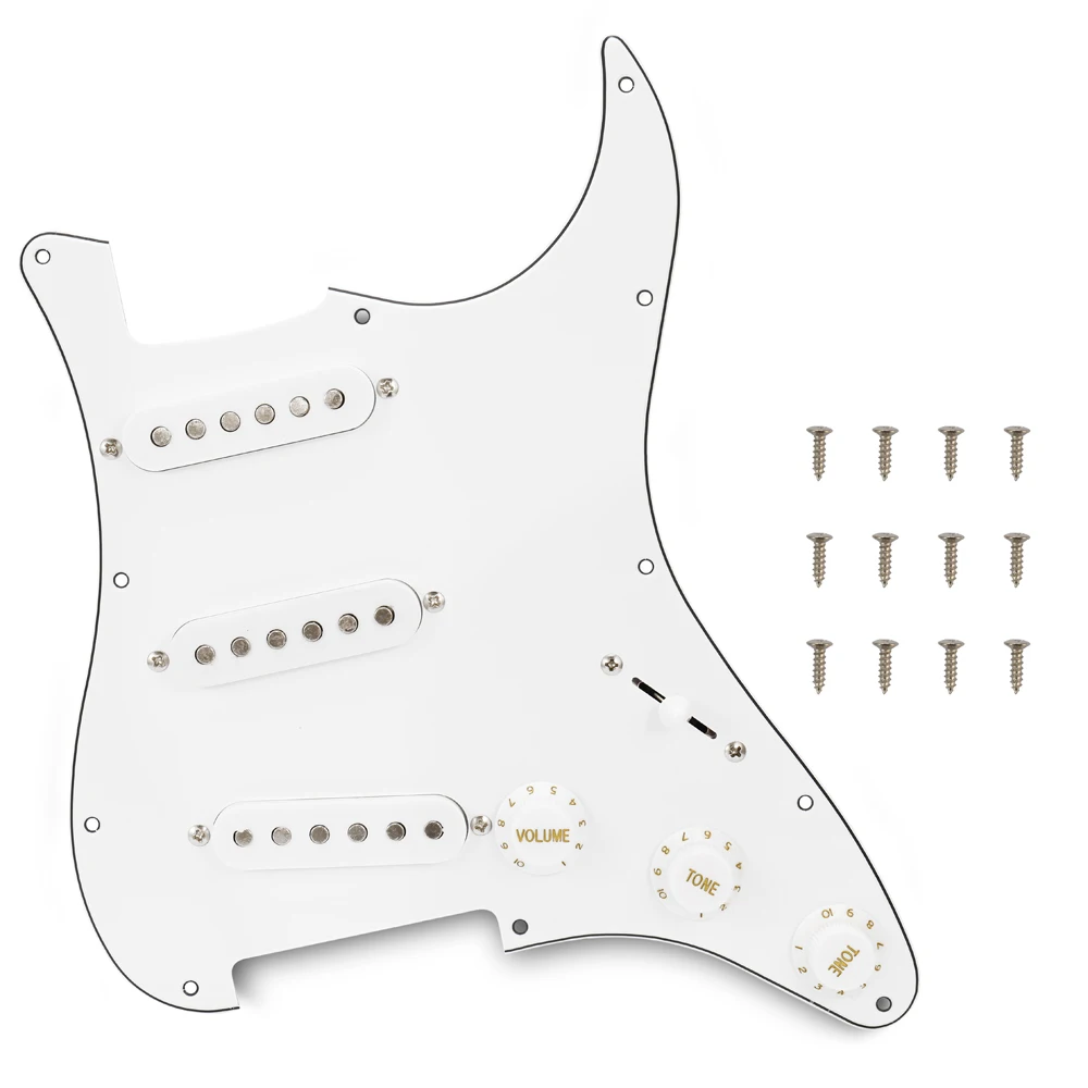 

Guitar 3-ply SSS Prewired Pickups Pickguard Scratch Plate for Electric Guitars Pick Guard String Instrument Parts