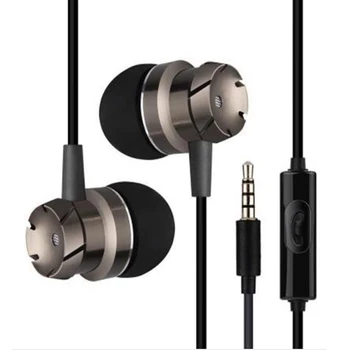 

Inearheadset Metal turbo subwoofer wire control with microphone universal mobile phone computer headset wholesale