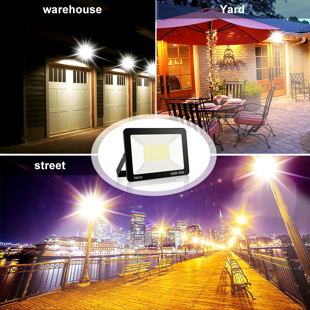 Details about   LED Flood light 10W 20W 30W 50W 100W 200W 300W Outdoor Floodlights Cool&Warm 