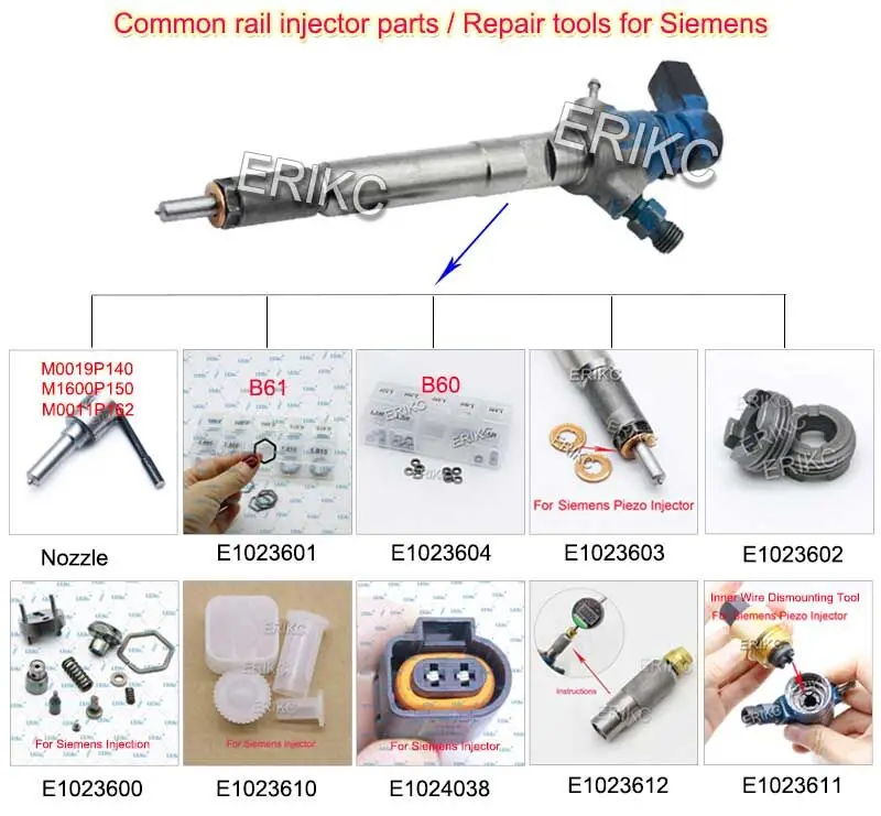 Ремкомплекты для форсунок дизельного топлива ERIKC M0019P140 пьезосистем Siemens