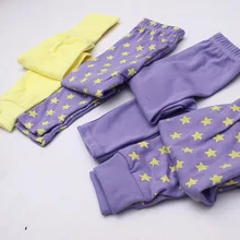 Специальные детские кальсоны из чистого хлопка, Детские хлопковые брюки с высокой талией и рисунком