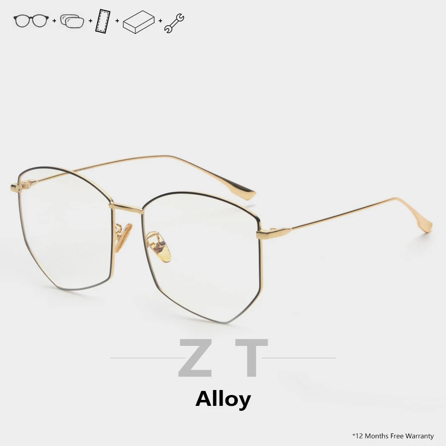 

ZT Alloy Diopter Prescription Glasses Men Gold Frame Glasses Gafas Graduadas Designer Titanium Square Myopia Minus Glasses