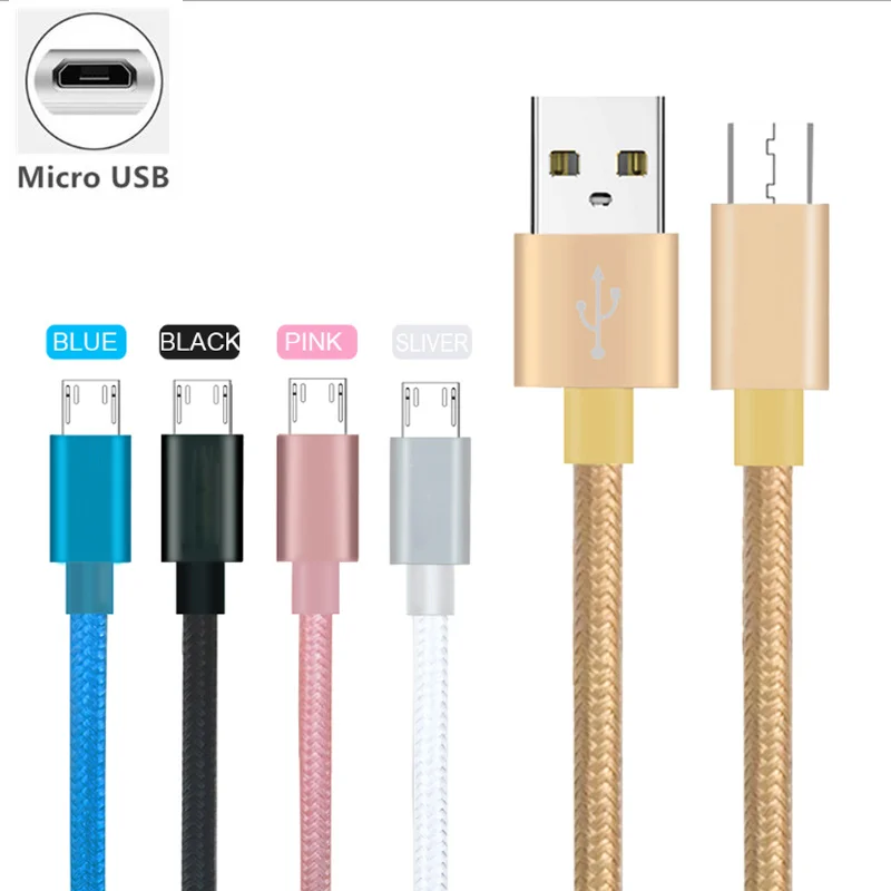 Micro USB алюминиевый нейлоновый кабель для быстрой зарядки Huawei Honor 7A pro 7C 8C 8X Y7 2019 Samsung