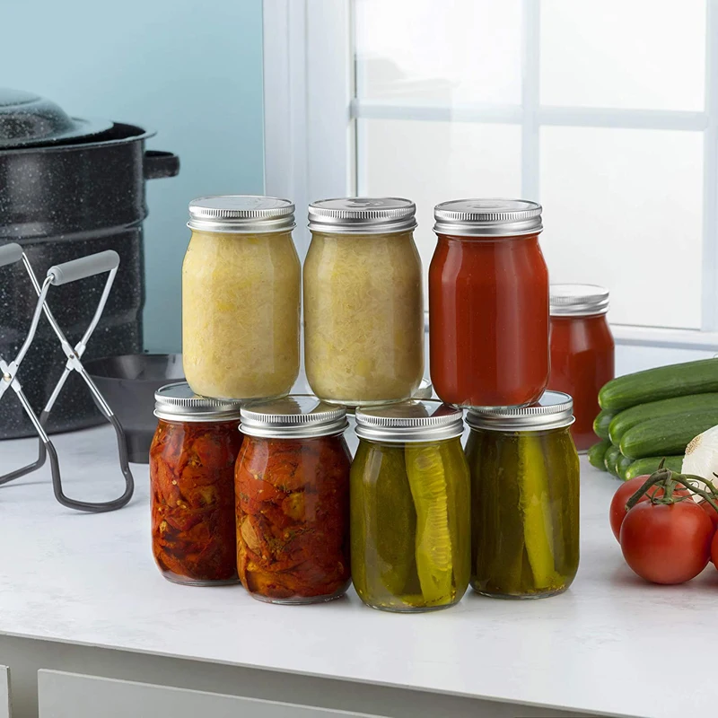 Regular Mouth Mason Jars and Lids for Meal Prep, Food Storage, Canning, Drinking, Dry Food, Spices, Salads, Yogurt（1PCS） 4