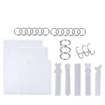 

22pcs Resin Casting Molds for Notebook Cover Silicone Resin Molds with Bookmark Resin Molds for Jewelry DIY