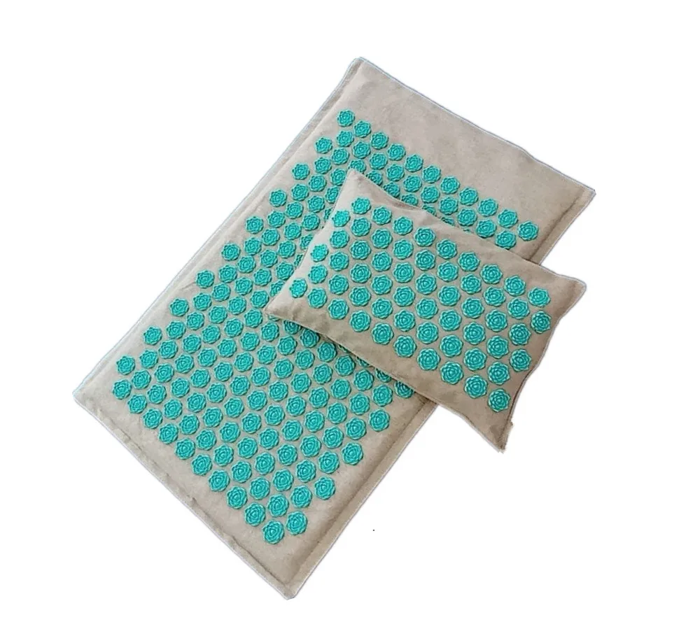 Массажный коврик для акупрессуры, Набор подушек, коврик для йоги, для снятия стресса, боли в спине, шеи, расслабления, подушка для акупунктуры - Цвет: blue spike
