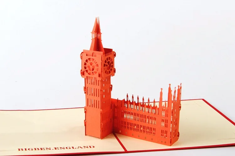 3D Card the United Kingdom the Big Ben Clock Creative Travel Anniversary Handmade Blessing Thank-You Card Wholesale Customizable