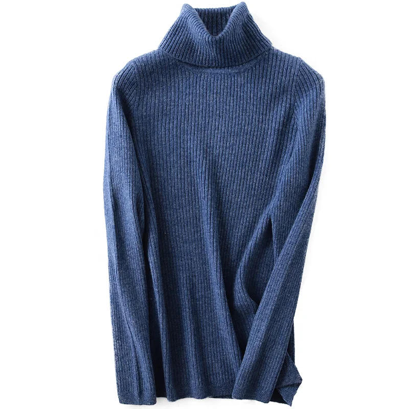 Flower blue LONGMING мериносовая шерсть Зимний кашемировый свитер женский пуловер с высоким воротом зимний женский теплый свитер вязаный джемпер - Цвет: Flower blue