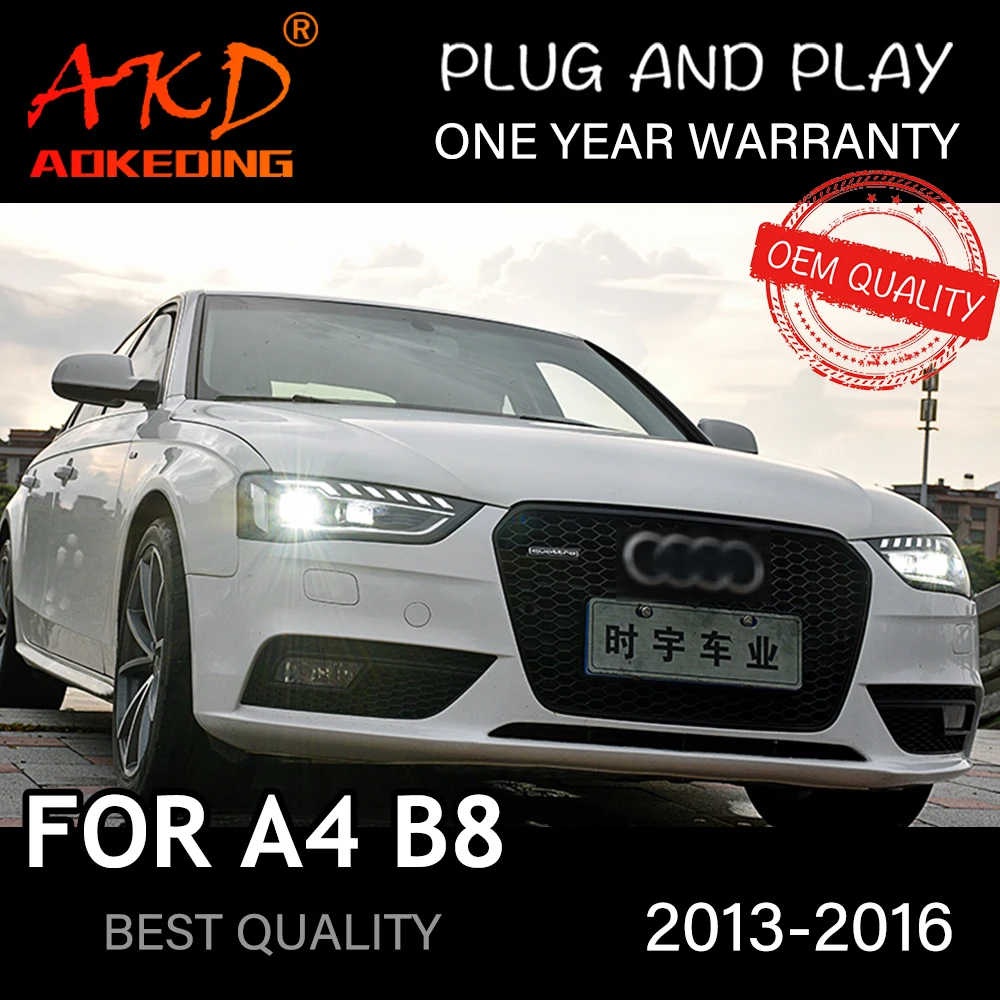 

Фары для AUDI A4 2013-2016, автомобильные светодиодные фары DRL Hella 5, ксеноновые линзы Hid H7 AUDI A4, автомобильные аксессуары