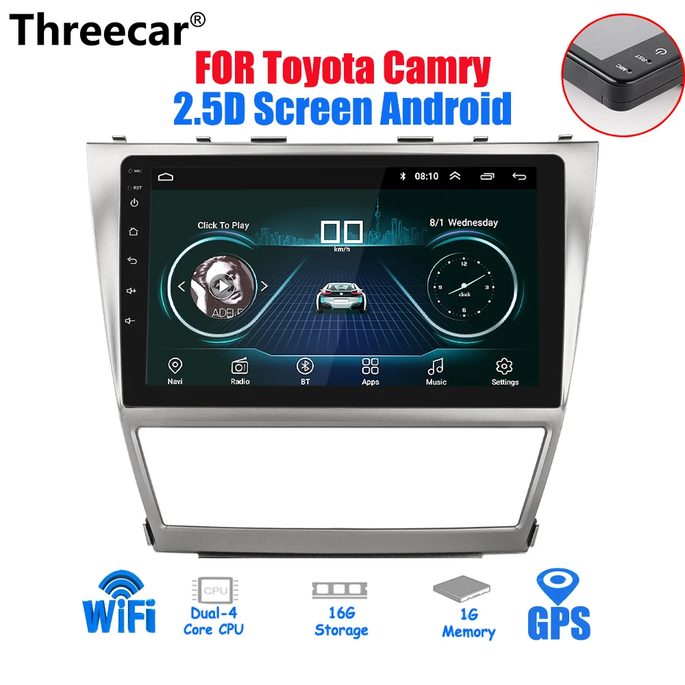 2.5D экран 10," Android 2din автомобильный радиоприемник для Toyota Camry 2007~ 2011 gps навигация Стерео Аудио Видео мультимедийный плеер wifi