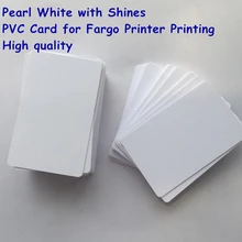 Перламутровый белый с блестящими для ID бейджей принтеров Качество графического пластика CR80 30mil для Zebra для Fargo принтера