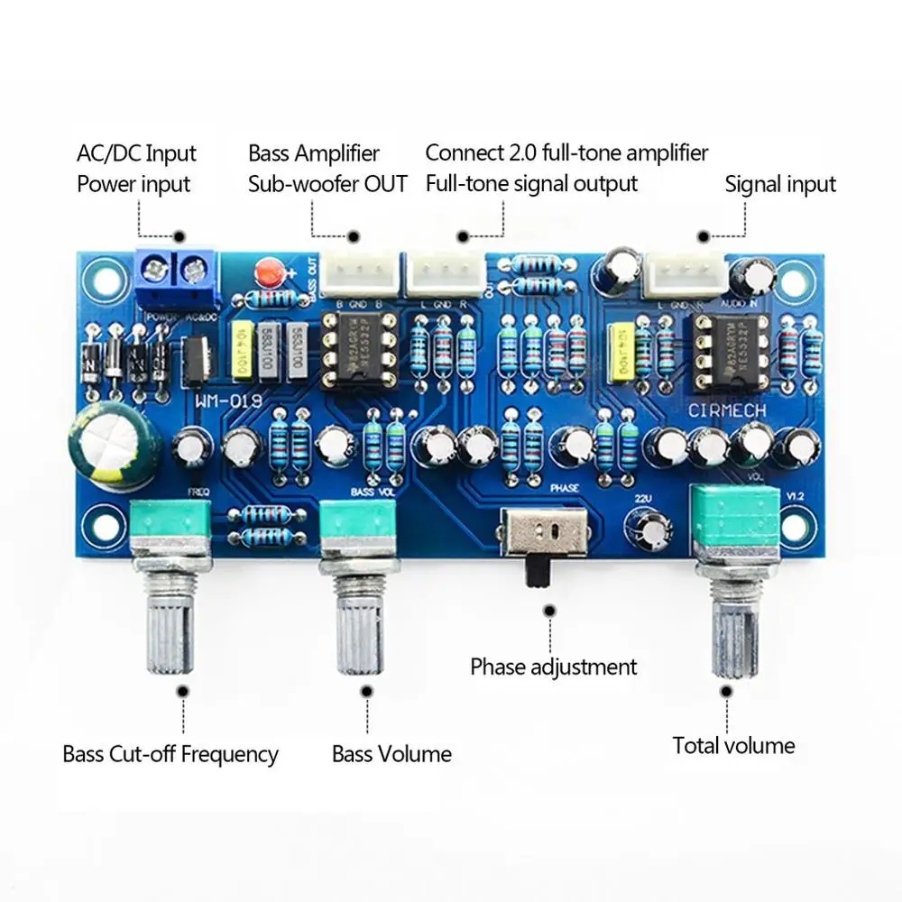 2,1 канальный сабвуфер предусилитель доска фильтр низких частот предусилитель Плата усилителя низких частот фильтр низких частот предусилитель нэ5532