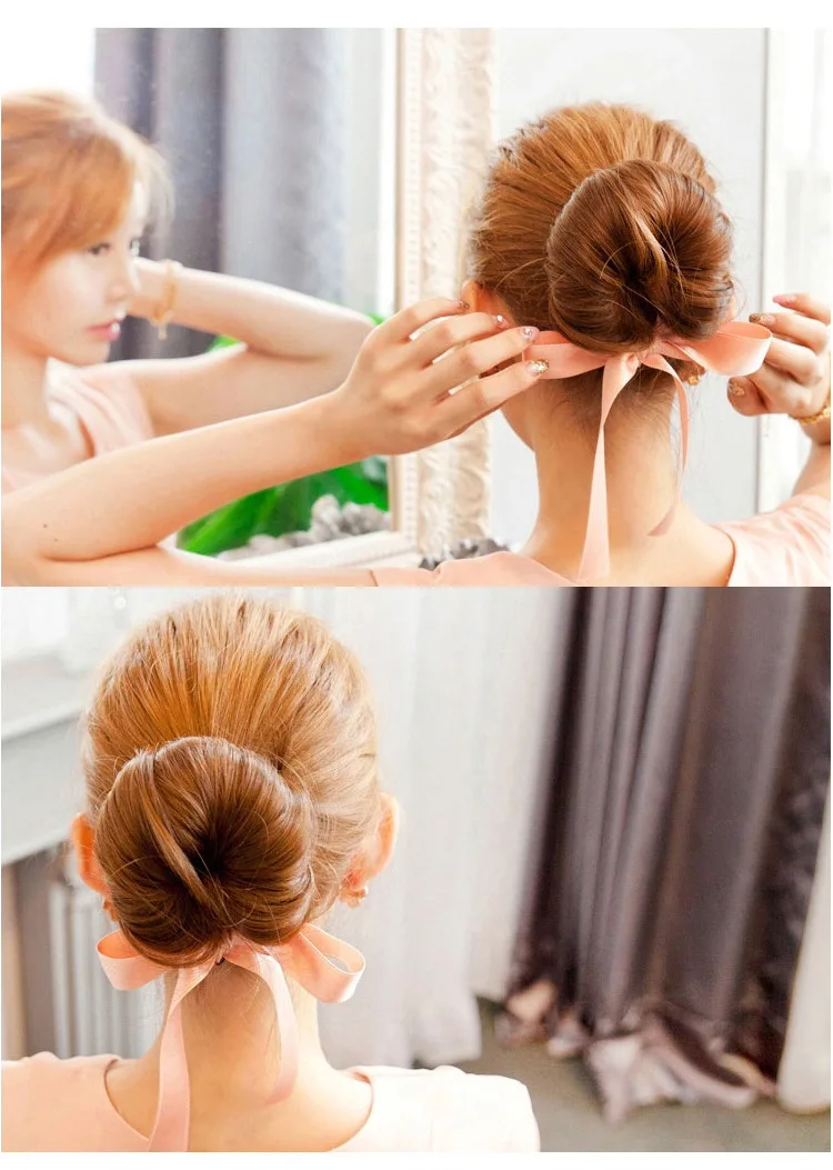 Лента для волос для женщин губчатый диск для волос стиль пончик для волос бант для волос устройство для волос цветок бутон шар аксессуары для волос