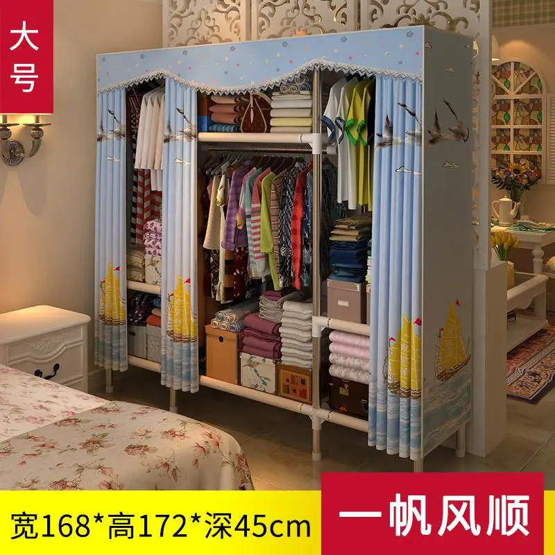 style17 21% Тканевый шкаф, стальная труба, утолщенная арматура, ткань для хранения, шкаф для одежды, экономичная стальная стойка, подвесной шкаф - Цвет: style17