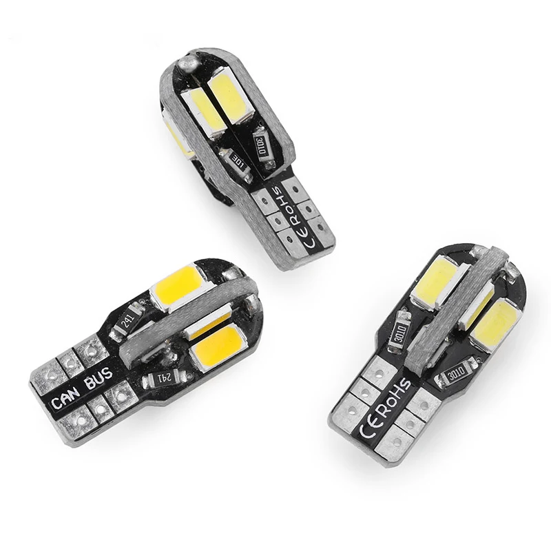 1 шт. автомобильная светодиодная лампа T10 W5W белая 5730 8smd 12 В 194|Сигнальная лампа| |