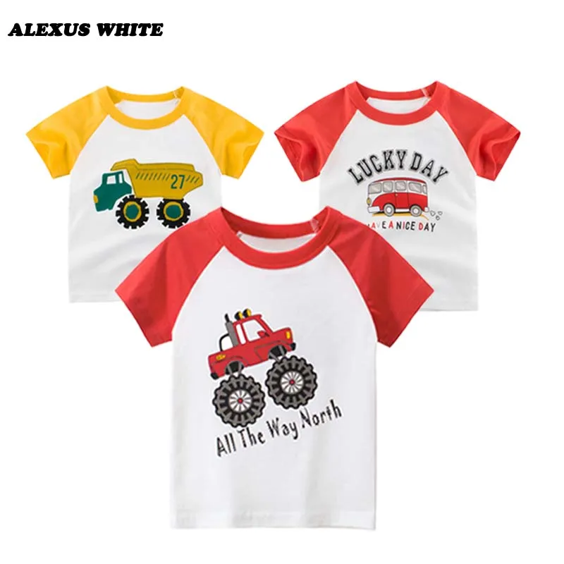

Summer Newborn Children Truck T-shirts for Boys Clothes Cartoon Car Infantis Kids Excavator T-shirts Baby Boys T Shirt