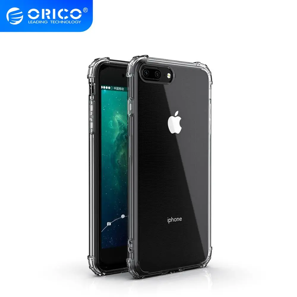 Прозрачный Мягкий ТПУ чехол для телефона ORICO iPhone 7 8 Plus Прозрачная силиконовая