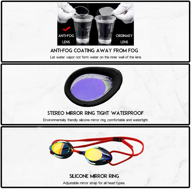 Профессиональные очки для соревнований, плавательные очки, покрытие, анти-туман, водонепроницаемые очки для плавания, защита от ультрафиолета, очки для плавания для мужчин и женщин