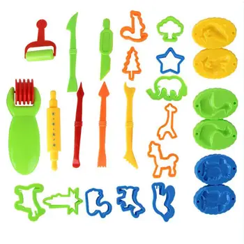 

Kuulee 26 Pcs/set Kids DIY Clay Tool Dough Play Tools Cutters Various Shapes Include of Cutters Models Animal Molds Rolling Pin
