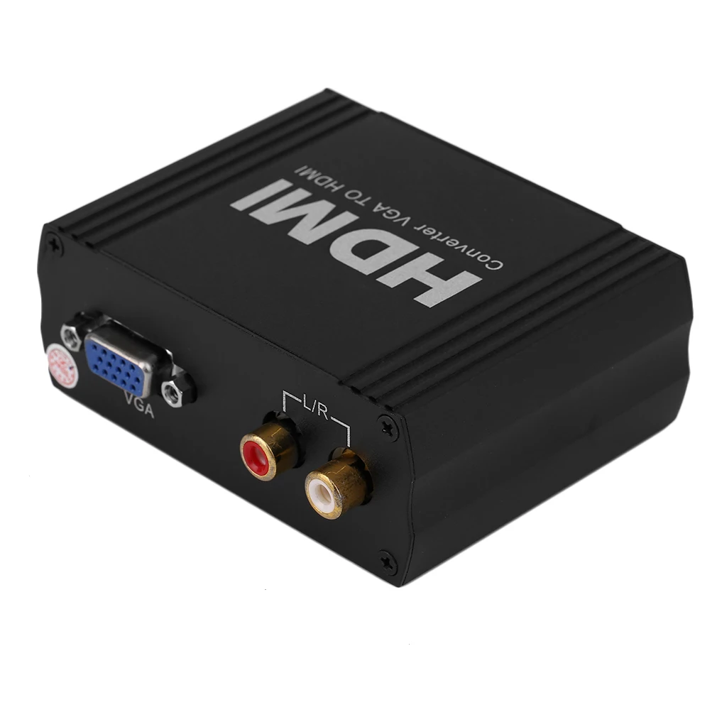 Профессиональный 1080P преобразователь из VGA в HDMI VGA+ R/L аудио в HDMI VGA в HDMI экстрактор конвертер с адаптером питания