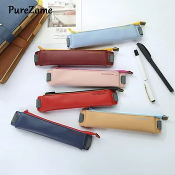 

Portable Fashion PU Leather Elastic Buckle Pencil Case Pen Bag for Book Notebook Office School Supplies Stationery Accessories