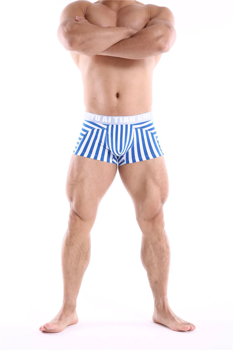 Men Boxers Comfortable Underpants Cotton Low Waist Large Size BoxerShort Striped Breathable Cueca Boxer Homme Underwear