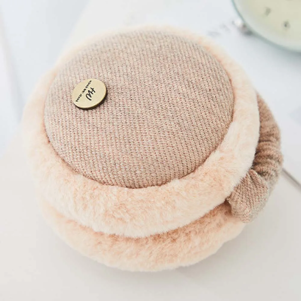 beige Складные зимние наушники, теплые женские корейские милые наушники, сумка для ушей, Мужская Ушная теплая зимняя Ушная шапка, плюшевая Ушная грелка, аксессуары - Цвет: beige