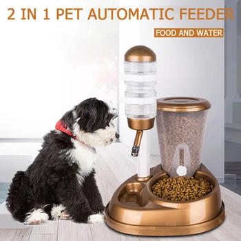 

1Pc Automatic Pet Dog Feeder Water Bottle Drinking Dispenser Adjustable Puppy Cat Large Capacity Water Fountain Food Dish Bowls