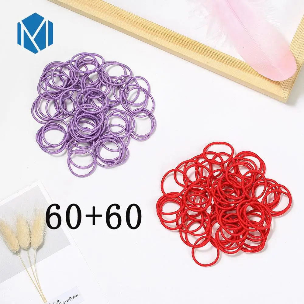120pcs L Супер ткань 60/120 для девочек из двух предметов из мягкого нейлона и шифона со вставками в полоску, повязка на голову, обтянутая тканью; резиновые ленты эластичные резинки для волос хвост держатель дети резинки для волос аксессуары - Цвет: 120pcs L