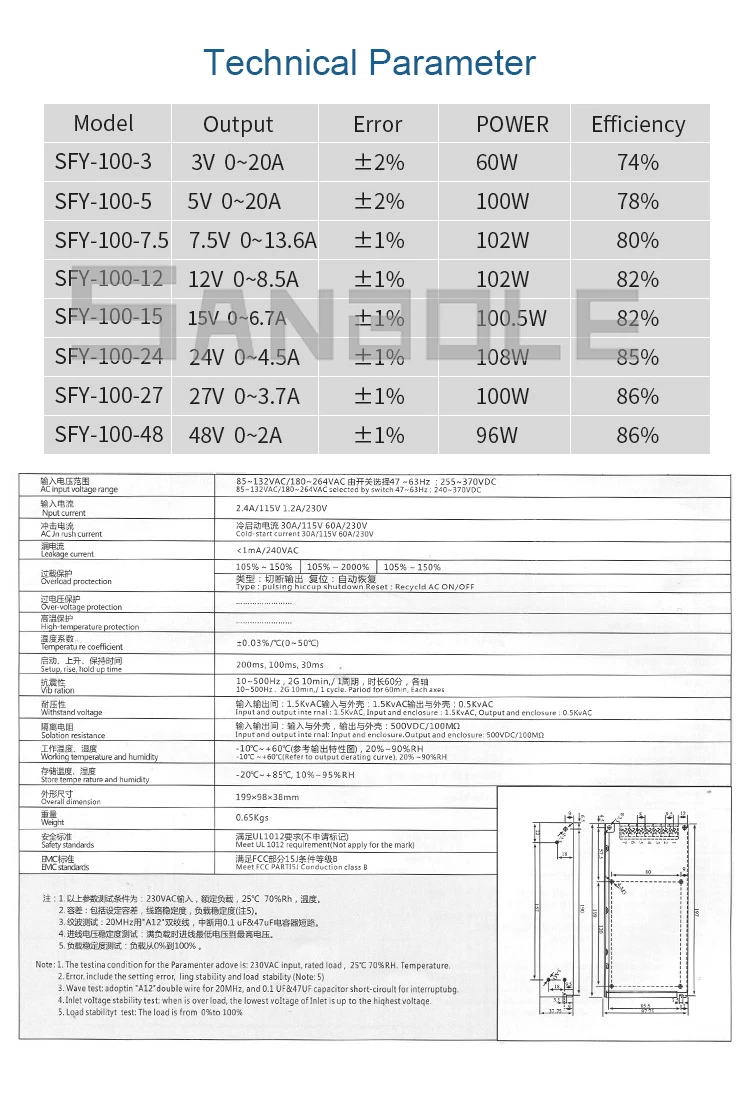SFY-100W 5V12V8. 2A/24V4. 1A водонепроницаемый уличный светодиодный прямой регулятор непромокаемые Импульсные блоки питания монитор