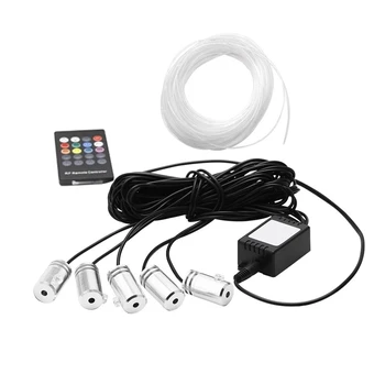 

5 In 1 6.2M Audio Active El Neon Strip Rgb Led Indoor Light Multi-Color Rf Remote Control Ambient Light 12V